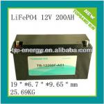 Hot Selling DOD DC12v 200Ah Solar Power Storage Battery with BMS Protection