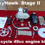 Motorized bicycle SkyHawk Stage III 49cc 4 cycle gas engine kit