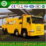 30DZ Sino 8X4 diesel yellow flatheaded Rotator Tow Truck (Emission: Euro 2, Euro 3, Euro 4; Capacity: 30 tons; Color: Optional)