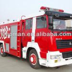 Sinotruk crew cab 4*2 afterward double-shaft 10000L water and foam new fire engine truck