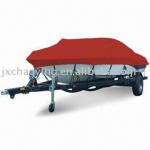 The red 2014 boat cover