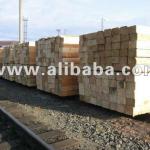 New untreated railway pine wood sleepers