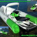 Inflatable Dockitjet Jet ski powered RIB craft. PWC powered inflatable