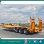 60T loading capacity low bed semi trailer with FUWA axles