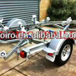 single axles aluminum Boat Trailer with wobbly rollers