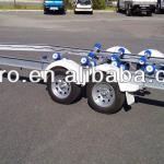 7.6m tandem axle Hot dip galvanized rollers boat trailer