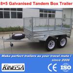 Kingsa CE approved 8x5 tandem galvanized car trailer