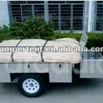 camper trailer with tent