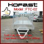 Fully Welded Car Trailer with Cage Mesh