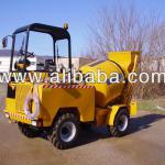 Articulated hydrostatic self-loading truck mixer