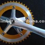 gold black bicycle crank set